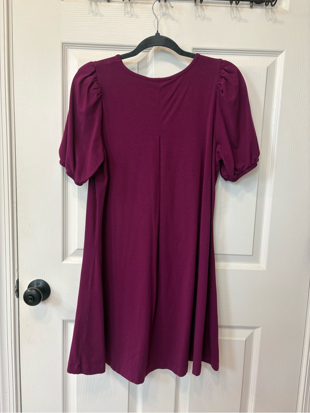 LOFT Plum V-Neck A-Line Dress - Picture 2 of 2
